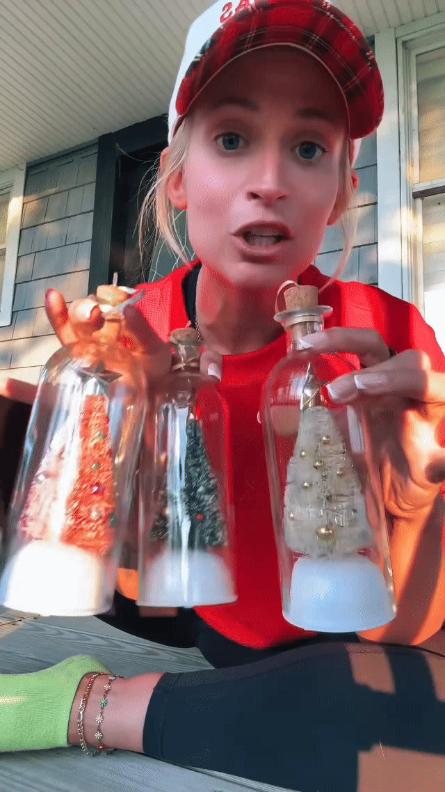 Replaying a treasured recorded message from the Christmas keepsake bottle